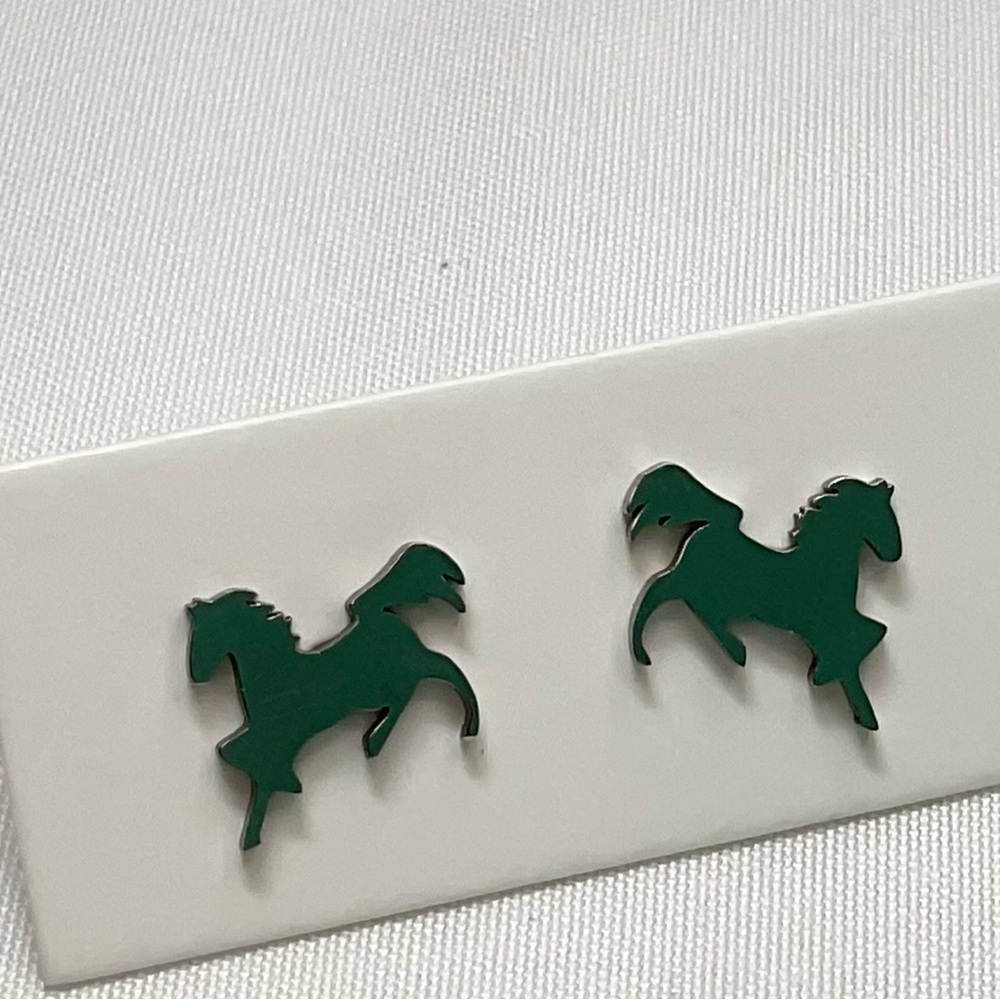 Silver Horse-Shaped Earrings